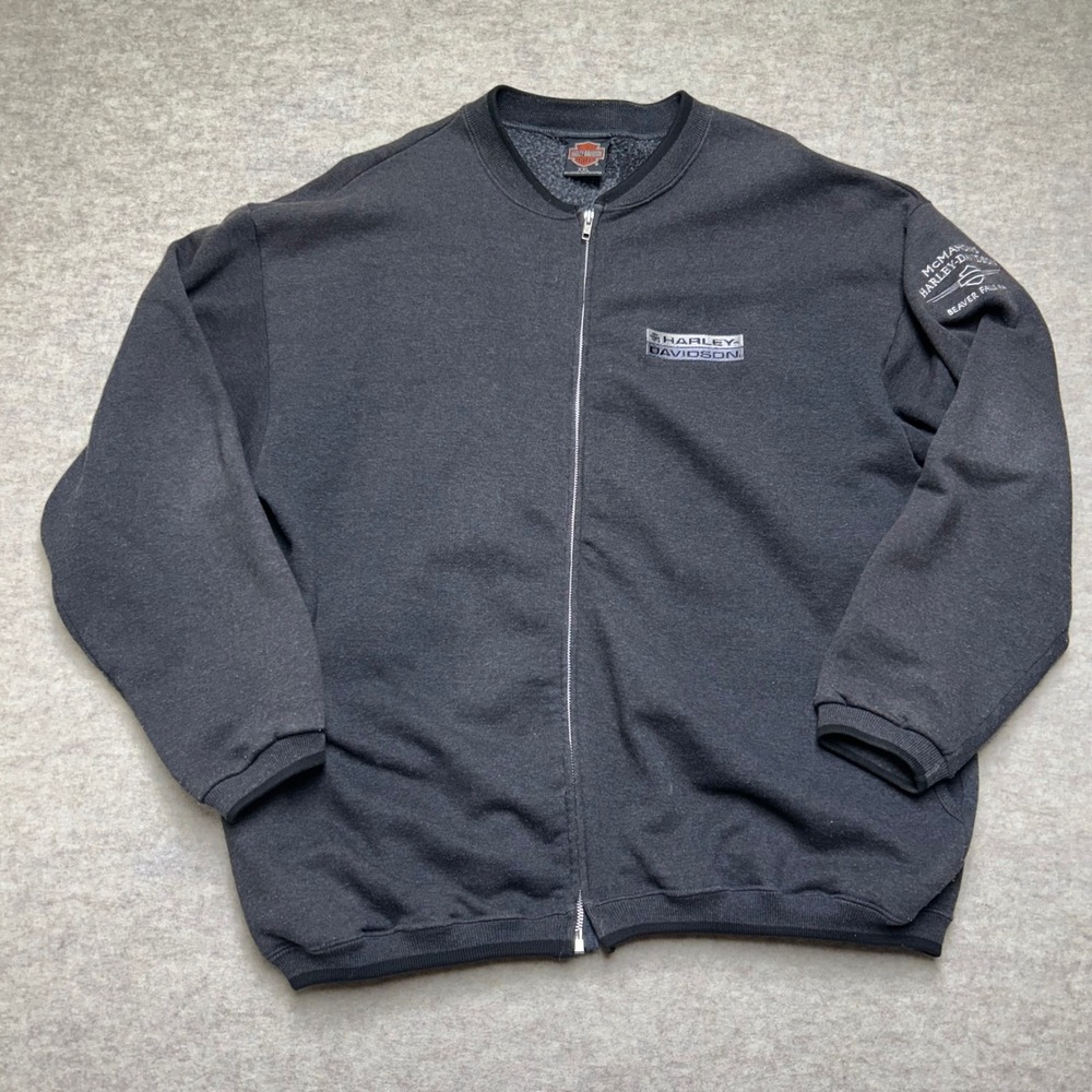 Harley Davidson McMahon Beaver Falls PA Full Zip Sweatshirt XXL Gray